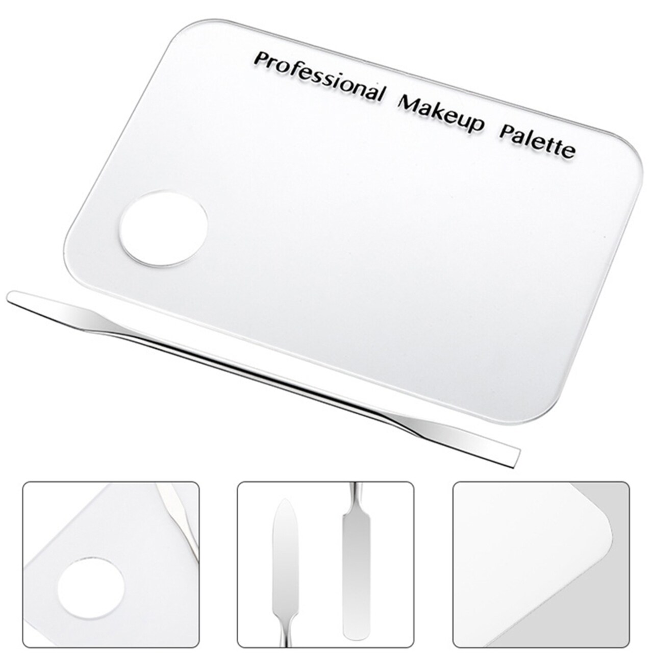 Acrylic Makeup Palette Nail Gel Polish Plate Mixing Spatula Rod Manicure Tool